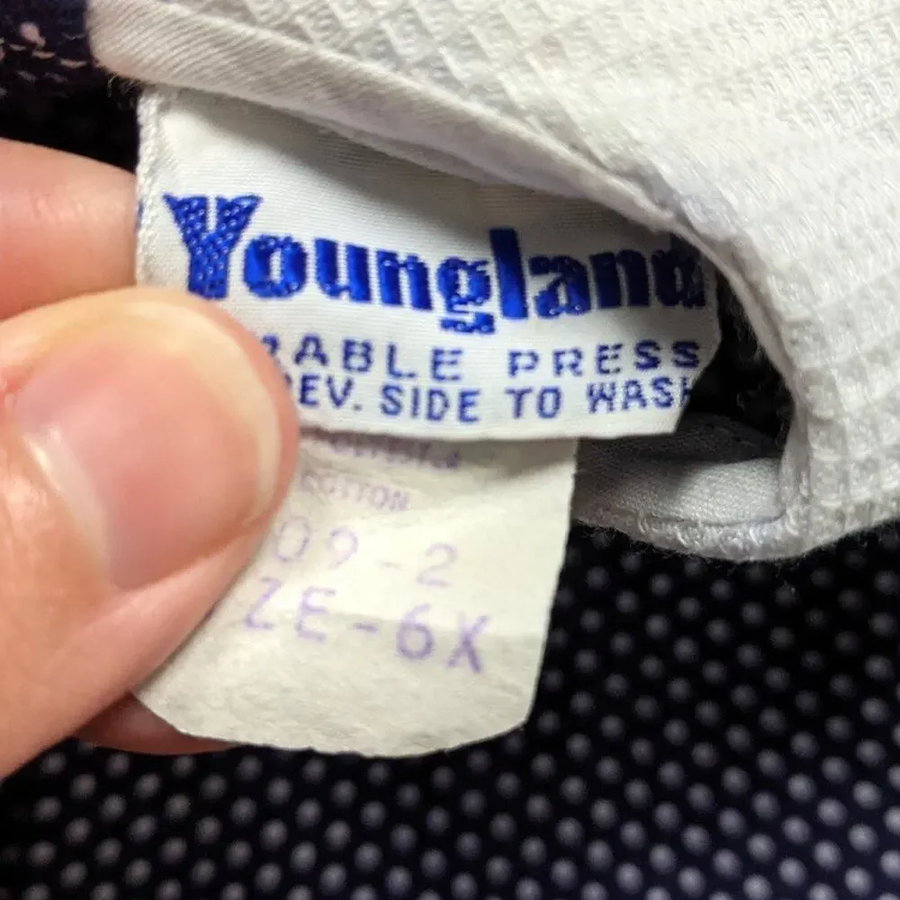 Vintage Youngland Dress Girls Size 4T Navy Polka Dot Sailboat